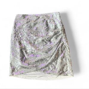 Silver sequin mini skirt